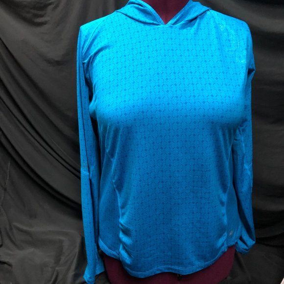 REI Tops - REI Aqua Blue Hooded Running Top